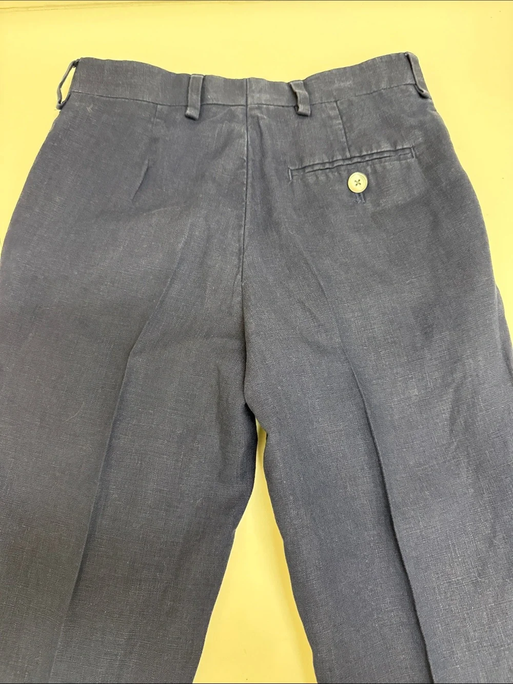 100% Linen Ralph Lauren Navy Dress Pants - Classic Tailored Fit